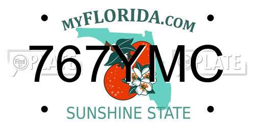 767YMC Florida License Plate