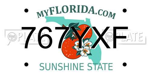 767YXF Florida License Plate