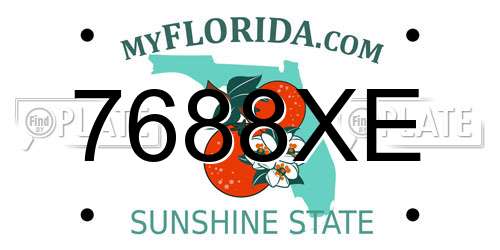 7688XE Florida License Plate