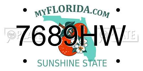7689HW Florida License Plate