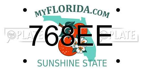 768EE Florida License Plate