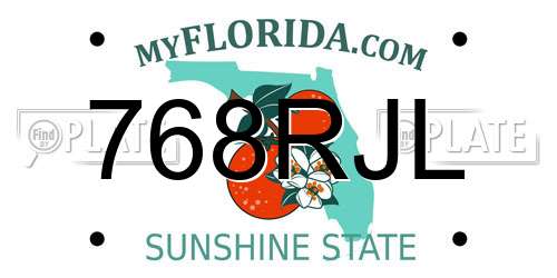 768RJL Florida License Plate