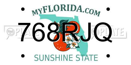 768RJQ Florida License Plate
