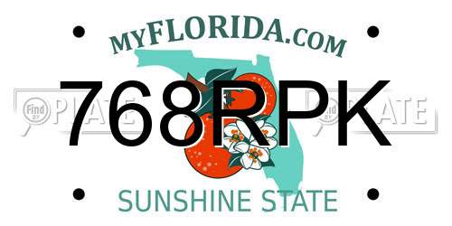 768RPK Florida License Plate