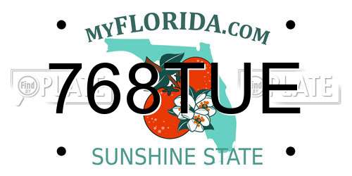 768TUE Florida License Plate