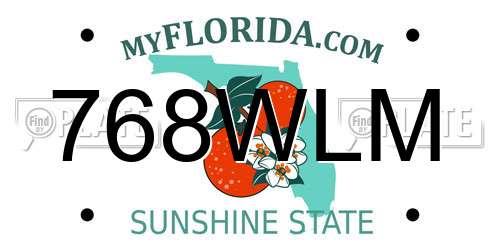 768WLM Florida License Plate