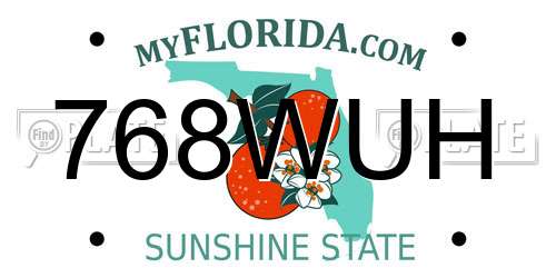 768WUH Florida License Plate