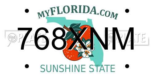 768XNM Florida License Plate