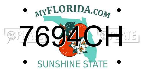 7694CH Florida License Plate