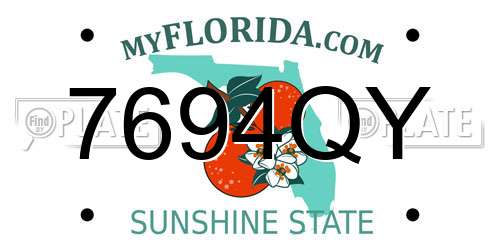 7694QY Florida License Plate