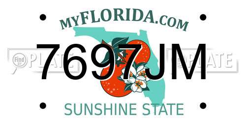 7697JM Florida License Plate