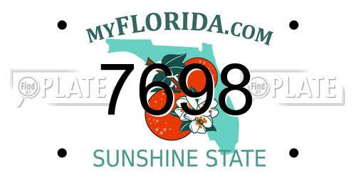 7698 Florida License Plate