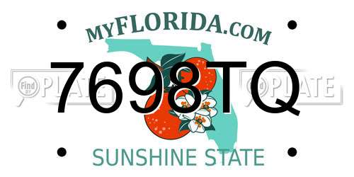 7698TQ Florida License Plate