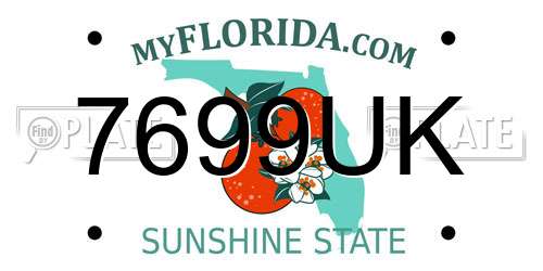 7699UK Florida License Plate