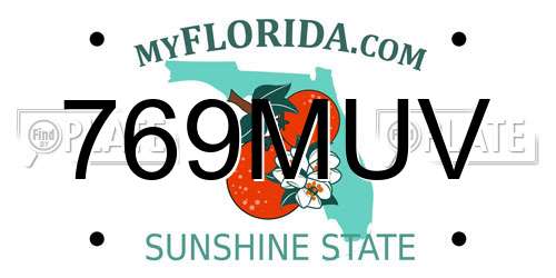 769MUV Florida License Plate