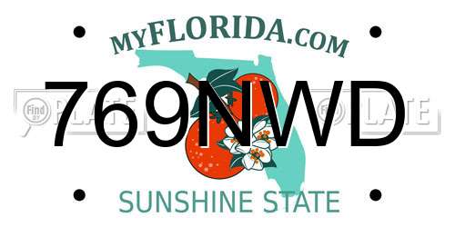 769NWD Florida License Plate