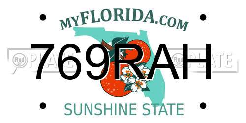 769RAH Florida License Plate