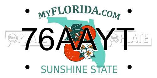 76AAYT Florida License Plate