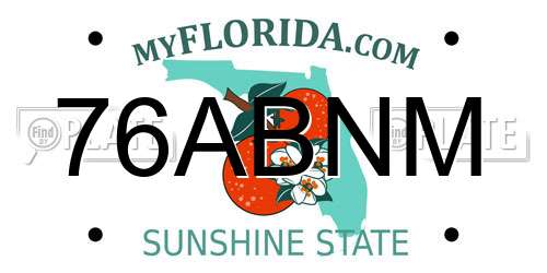 76ABNM Florida License Plate