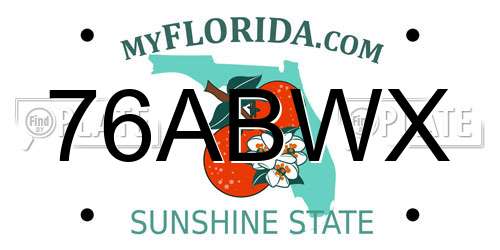 76ABWX Florida License Plate