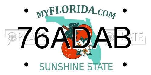 76ADAB Florida License Plate