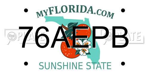 76AEPB Florida License Plate
