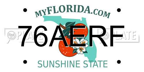 76AERF Florida License Plate