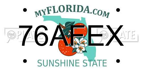 76AFEX Florida License Plate