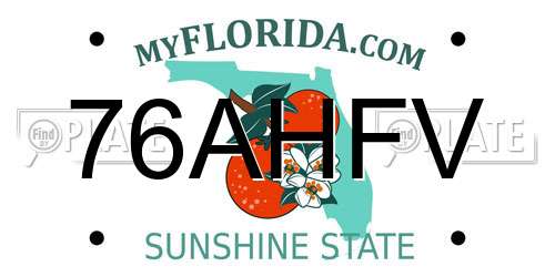 76AHFV Florida License Plate