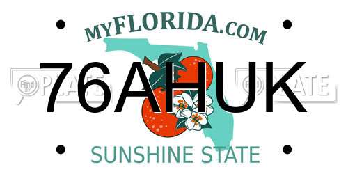 76AHUK Florida License Plate