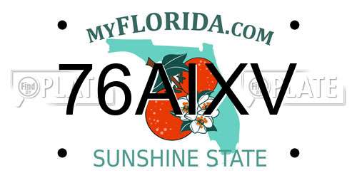 76AIXV Florida License Plate