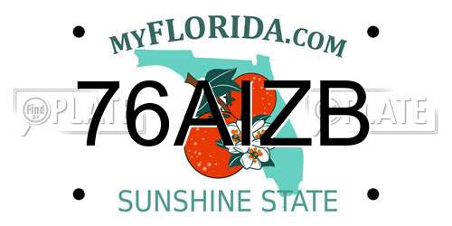 76AIZB Florida License Plate
