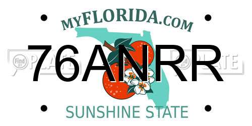 76ANRR Florida License Plate