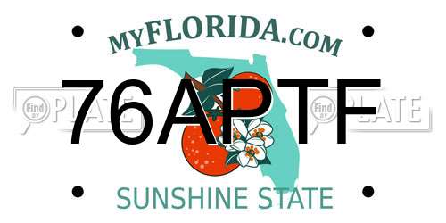 76APTF Florida License Plate