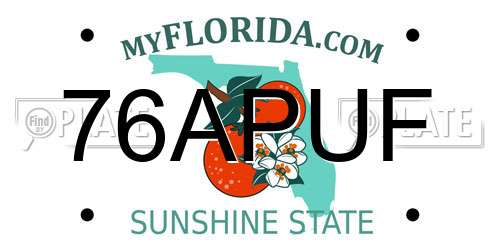 76APUF Florida License Plate
