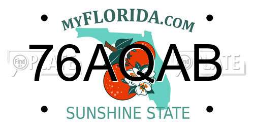 76AQAB Florida License Plate