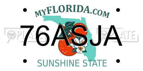 76ASJA Florida License Plate