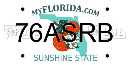 76ASRB Florida License Plate