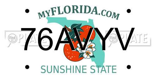 76AVYV Florida License Plate