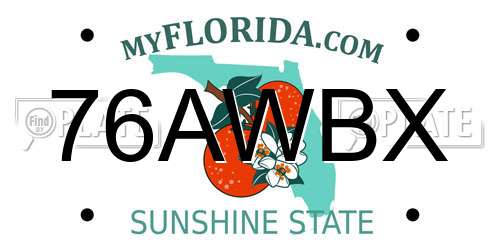 76AWBX Florida License Plate