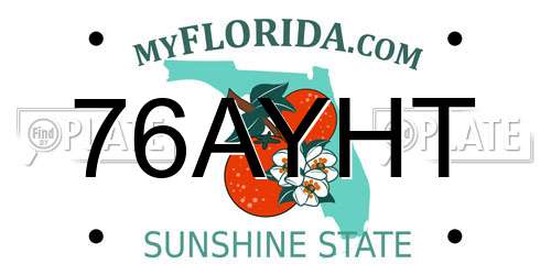 76AYHT Florida License Plate