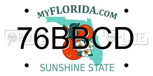 76BBCD Florida License Plate