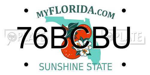 76BCBU Florida License Plate