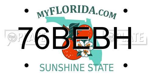 76BEBH Florida License Plate