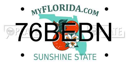 76BEBN Florida License Plate