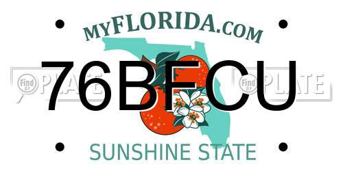 76BFCU Florida License Plate