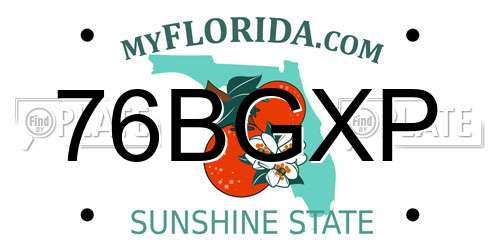 76BGXP Florida License Plate