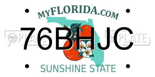 76BHJC Florida License Plate
