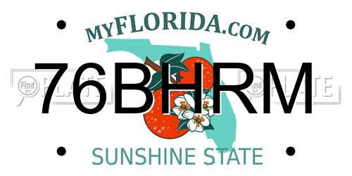76BHRM Florida License Plate