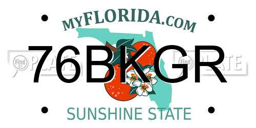 76BKGR Florida License Plate
